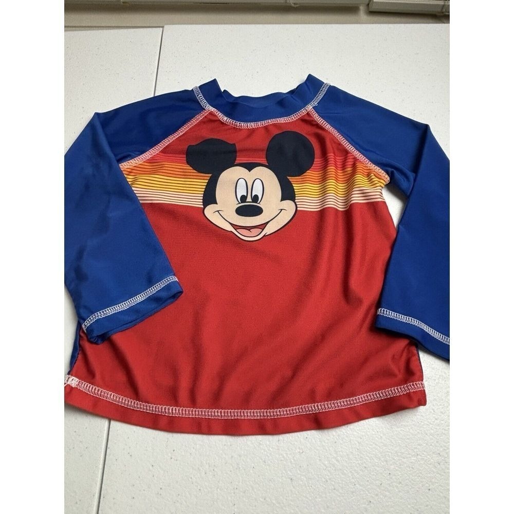 Disney  Swim Rash Guard Mickey Mouse Vtg2T Beachwear Sunscreen  Toddler Vacation